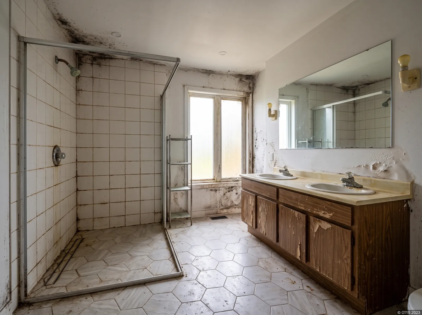 Bathroom — Hidden Mold — before restoration